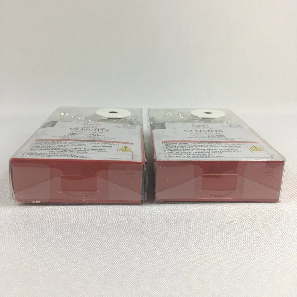 2 Packs of Battery Operated C3 Christmas Lights 20 Count Warm White with Timer